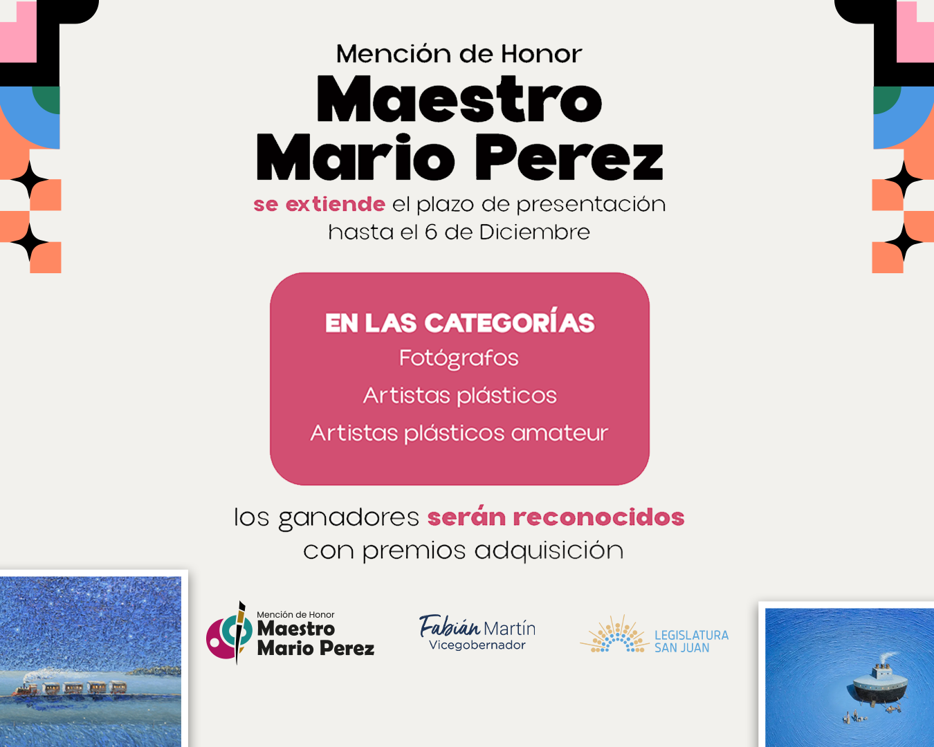 Mención de honor Mario Pérez: se extiende el plazo de presentación de obras