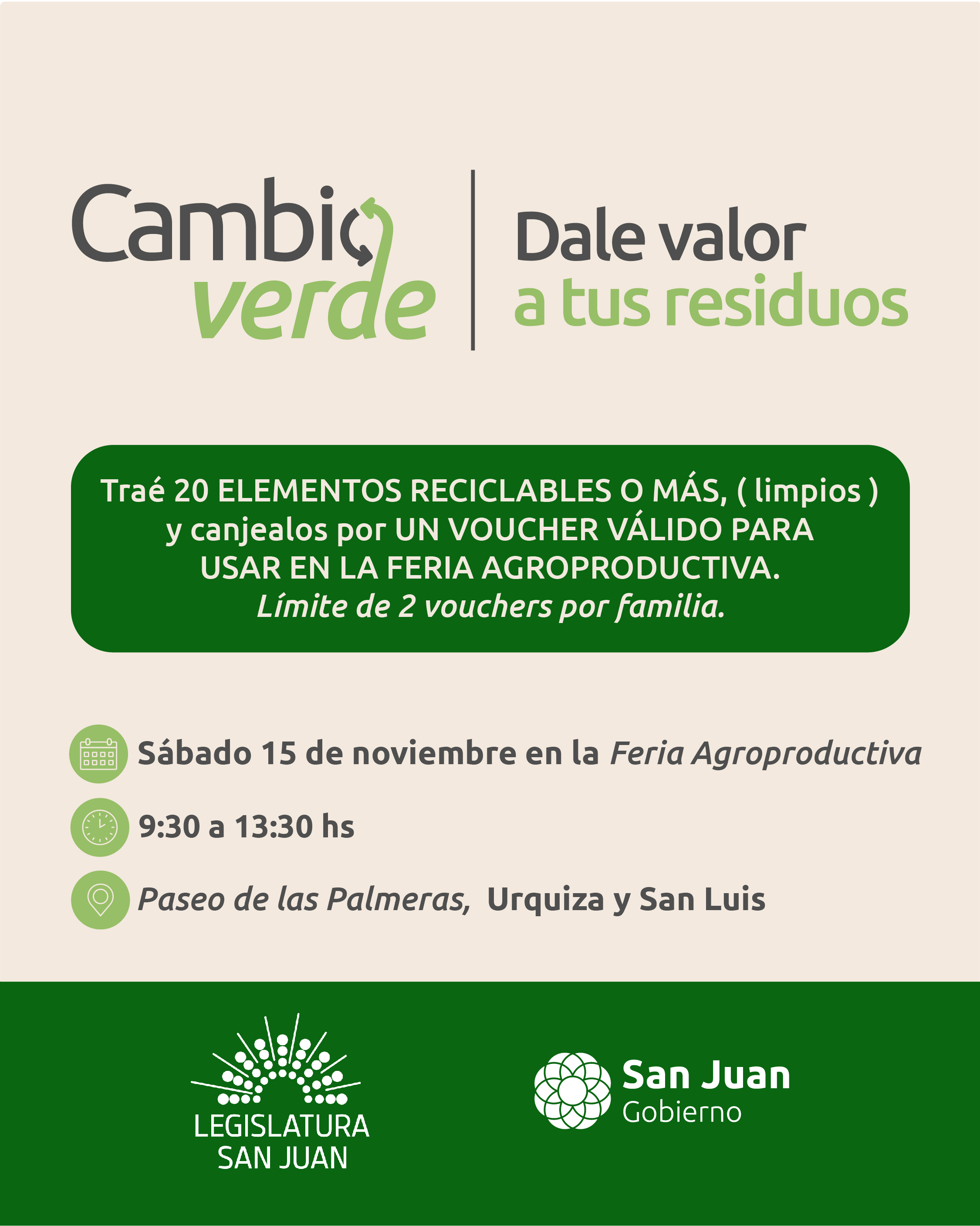 La Legislatura participará de una nueva edición de “Cambio Verde” en la Feria Agroproductiva