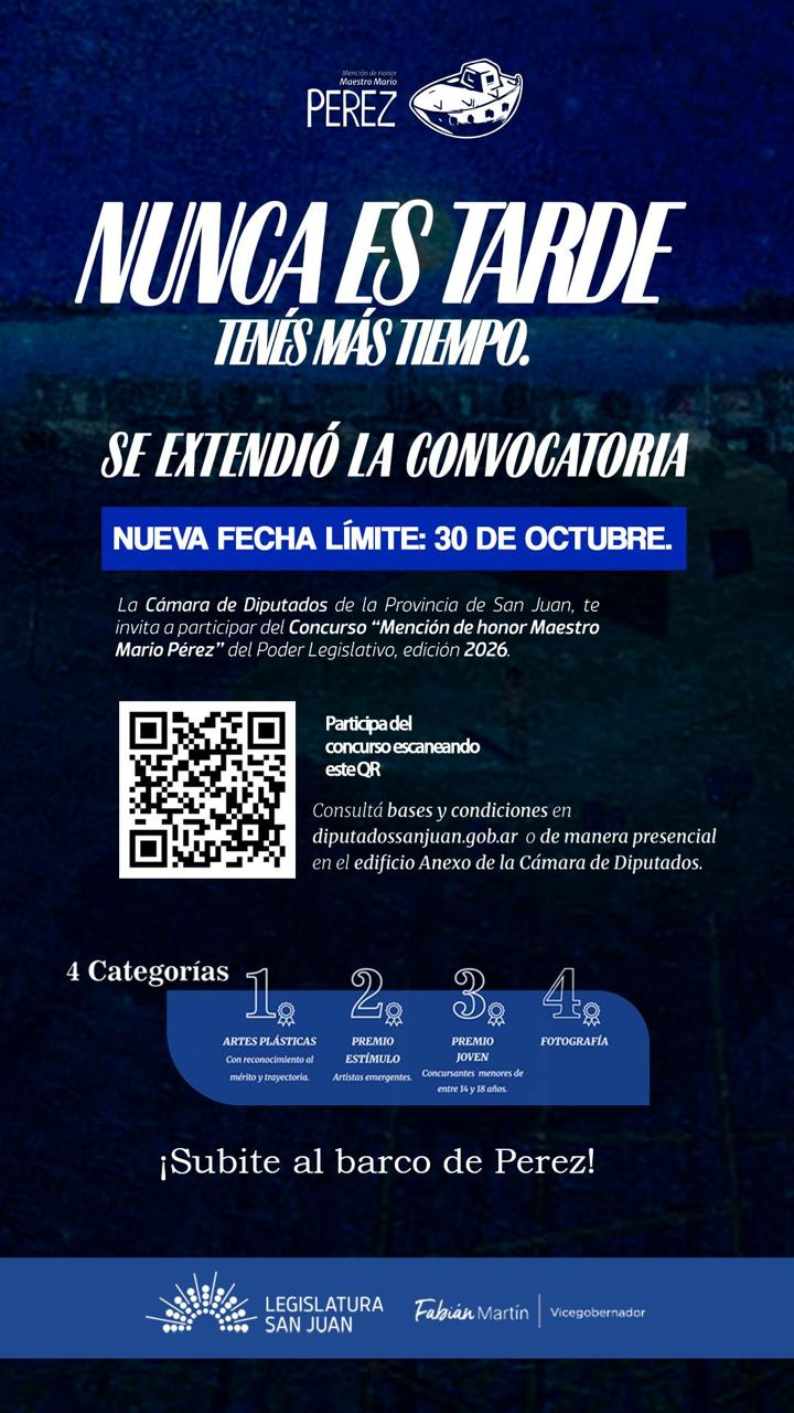 Extensión de la convocatoria para el Concurso "Maestro Mario Pérez"