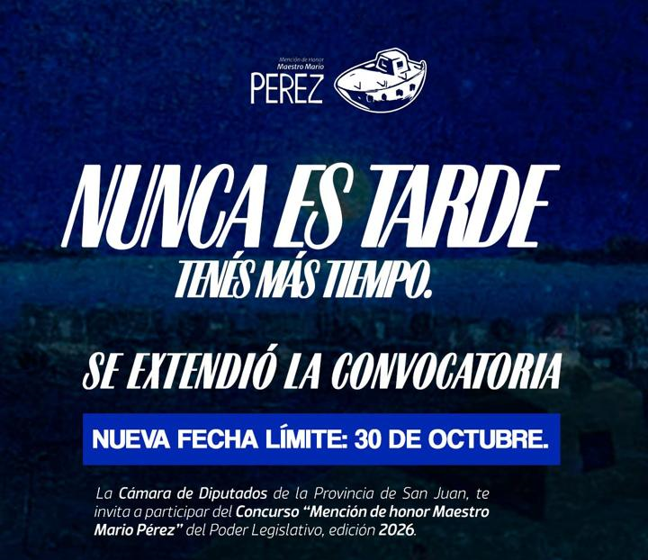 Extensión de la convocatoria para el Concurso "Maestro Mario Pérez"