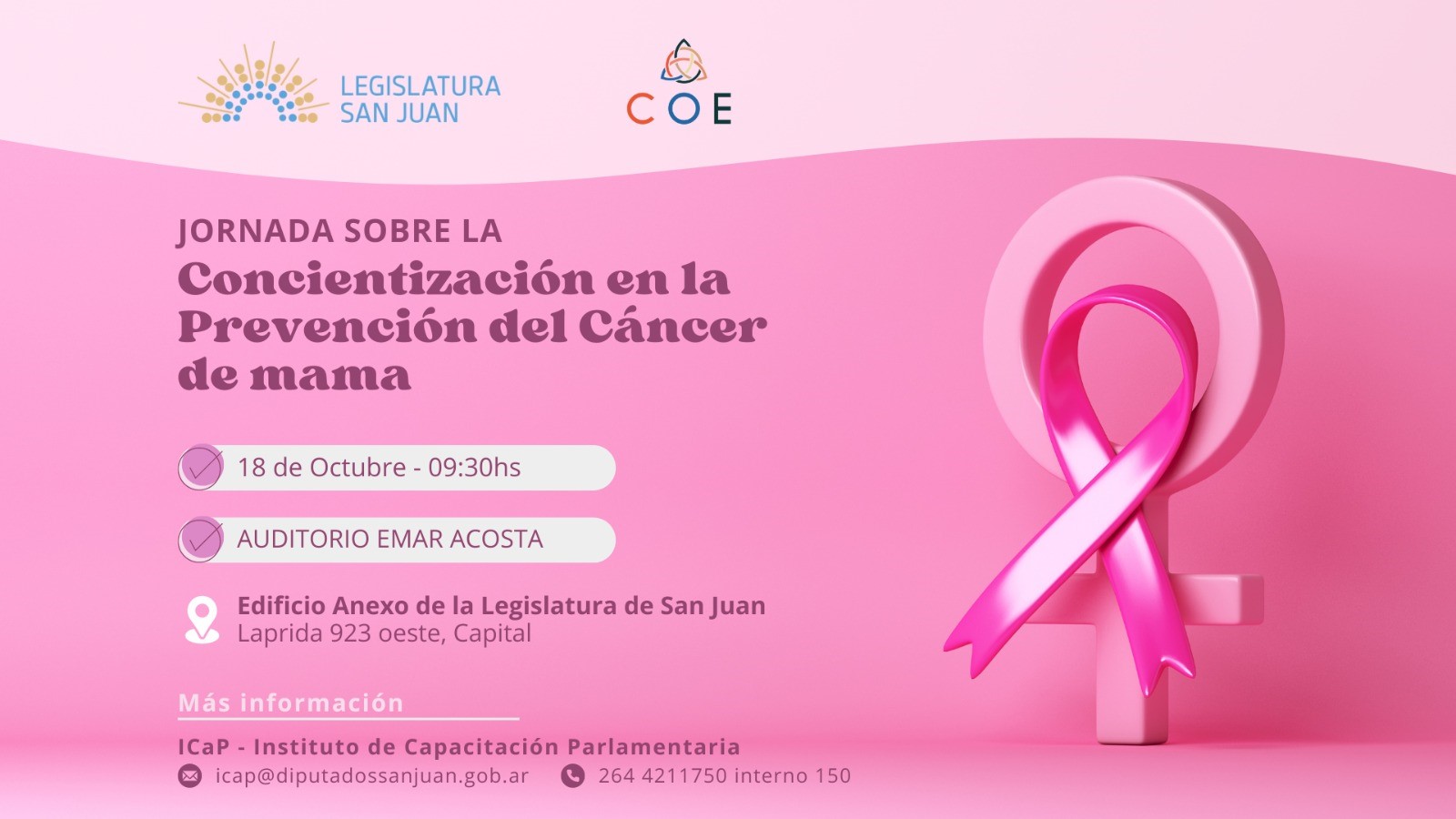 Jornada sobre concientización en la prevención del cáncer de mama