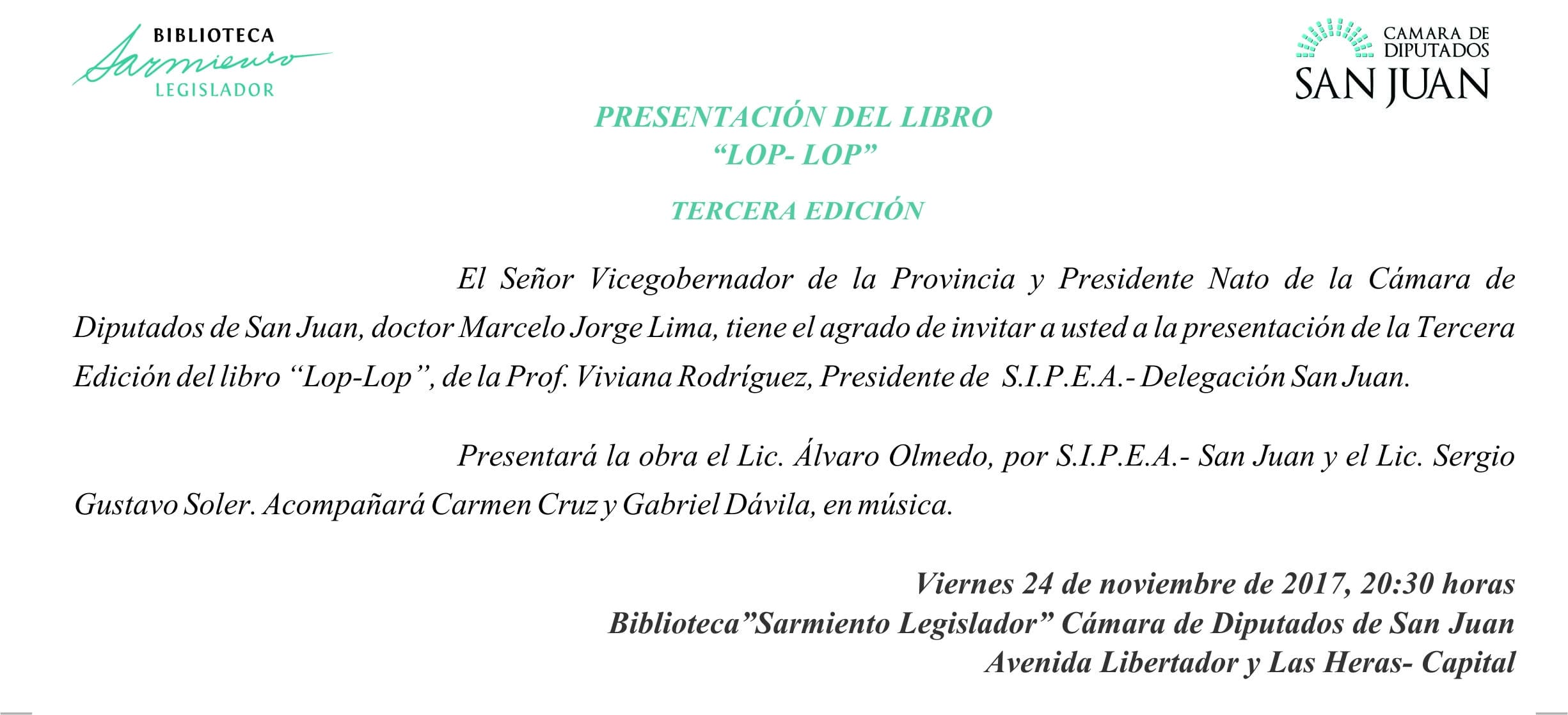 Presentación de la Tercera Edición del Libro "Lop-Lop"