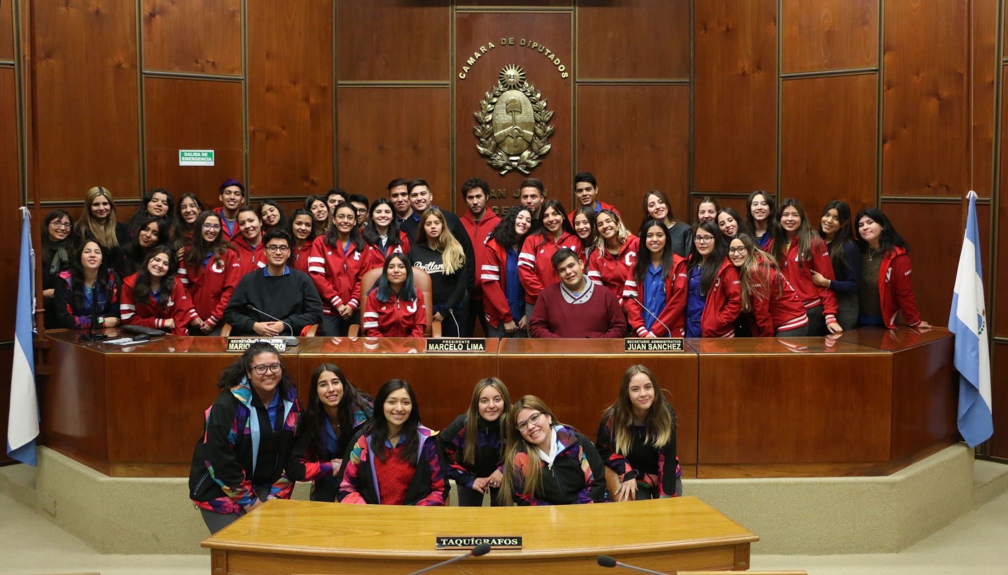 Alumnos y docentes del colegio Nacional Pablo Cabrera en la Cámara de Diputados- año 2018. 