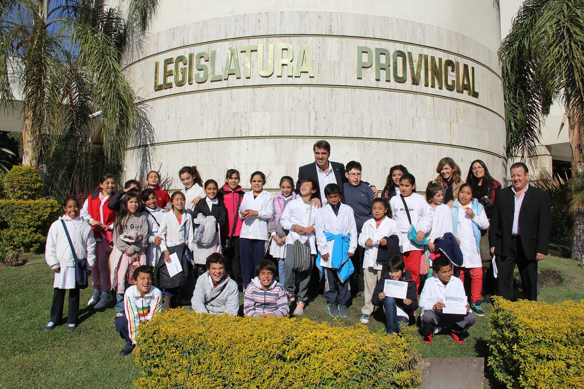 Los jóvenes de Santa Lucía fueron recibidos por el diputado provincial Javier Ruiz Álvarez.