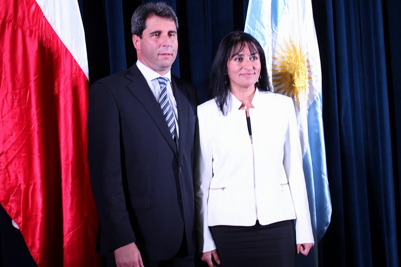 El vicegobernador Sergio Uñac con la intendenta regional de Coquimbo, Hanne Utreras.
