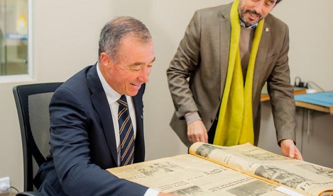 Fabián Martín visitó Diario de Cuyo y destacó el valor de su archivo histórico