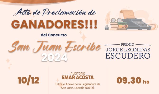 Proclamación de los Ganadores del Concurso San Juan Escribe 2024